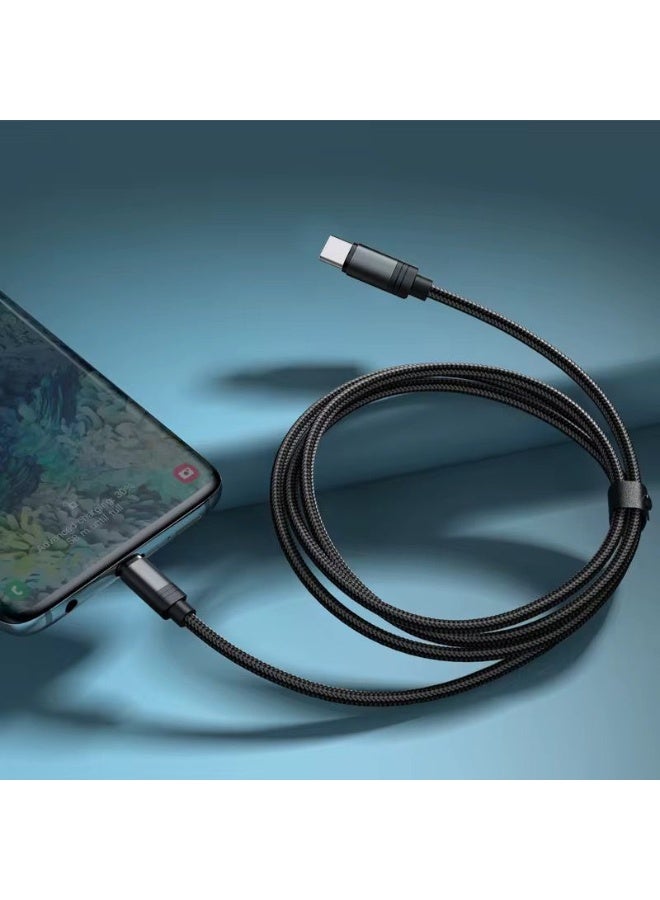 بلجن كابل شاحن فائق السرعة أصلي تايب سي Type-C ↔ Type-C PD 3.0 بقوة 100W – شحن سريع 100 واط للهواتف الذكية، التابلت، واللابتوبات مثل MacBook و Lenovo | تصميم مضفر مع موصلات معدنية معززة | متوافق مع جميع أجهزة Type-C وأجهزة تدعم PD 3.0  مصمم خصيصًا لتقديم أداء فائق في الشحن ونقل البيانات، ويُعد مثاليًا للهواتف والأجهزة اللوحية وأجهزة الكمبيوتر المحمولة التي تدعم منفذ Type-C.  يدعم توصيل جميع اجهزة البلايستيشن - Image 2